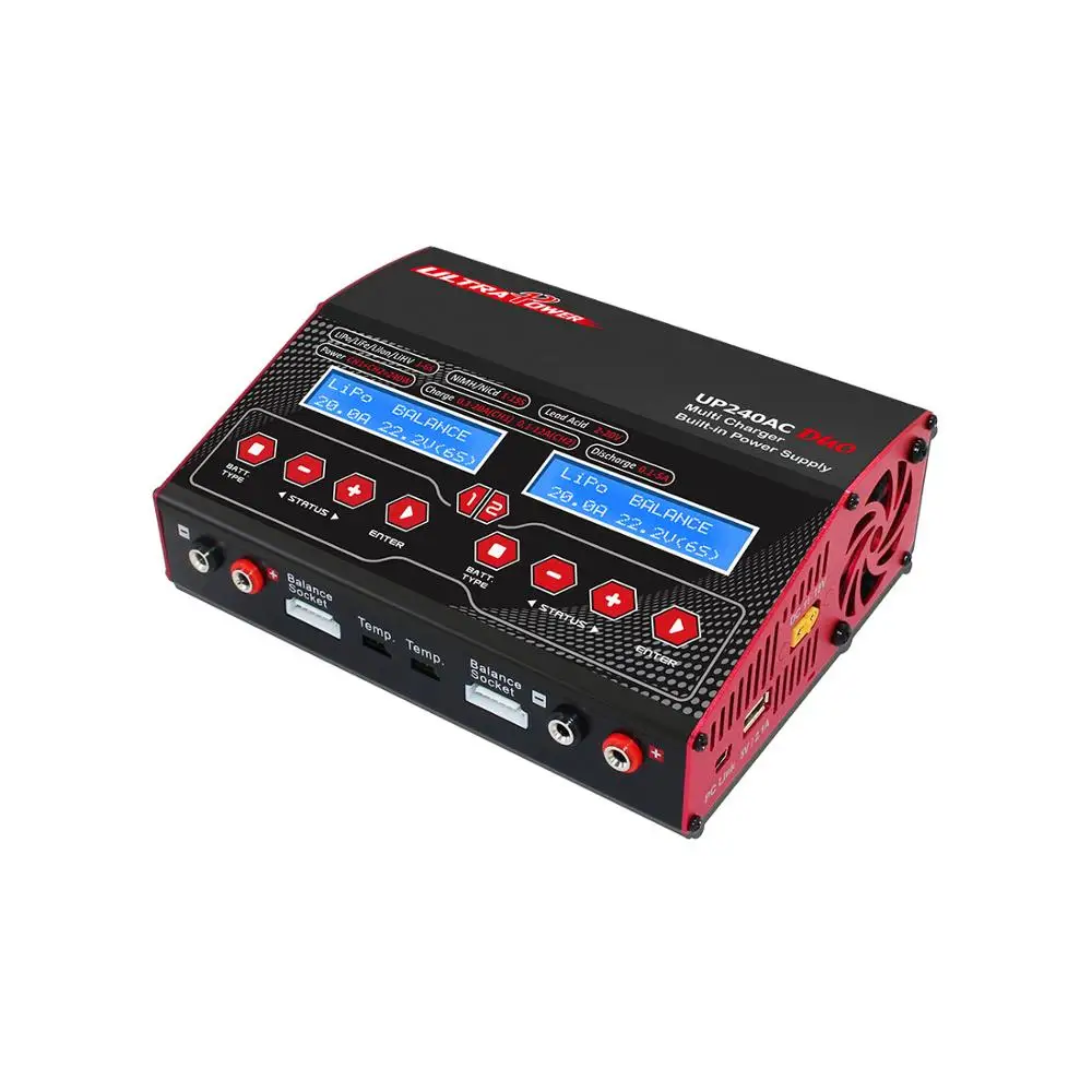 Зарядное устройство ультра Power UP240AC DUO 240 Вт 20A AC/ DC RC Battery Balance Charger с двумя каналами для LiPo LiHV LiIon LiFe NiMH NiCd Battery