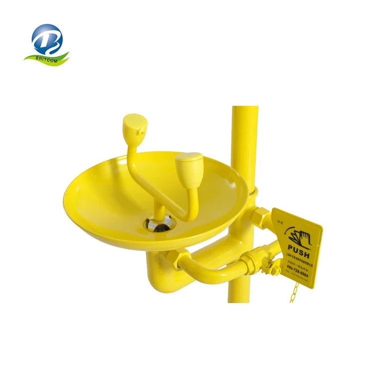 BTF21A  ANSI certificated stainless steel  combined safety shower  emergency eye wash station with foot pedal