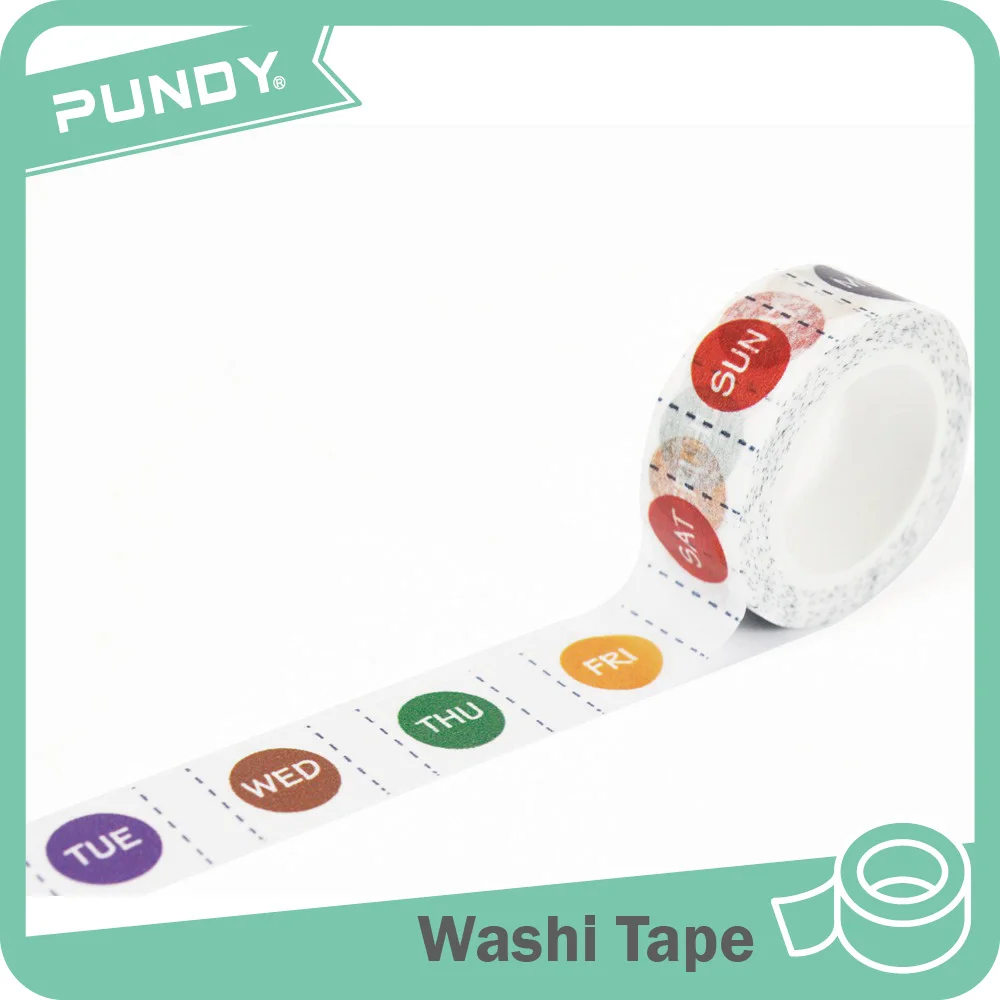 Office supply small round customized stationery washi tape