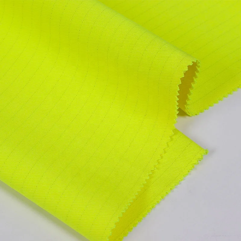 high vis yellow fire resistant anti static modacrylic fabric