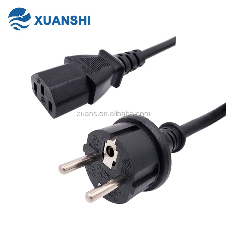 VDE standard pvc 1.5mm2 electrical power cable 2 pin plug european standard extension cord desktop computer power cord