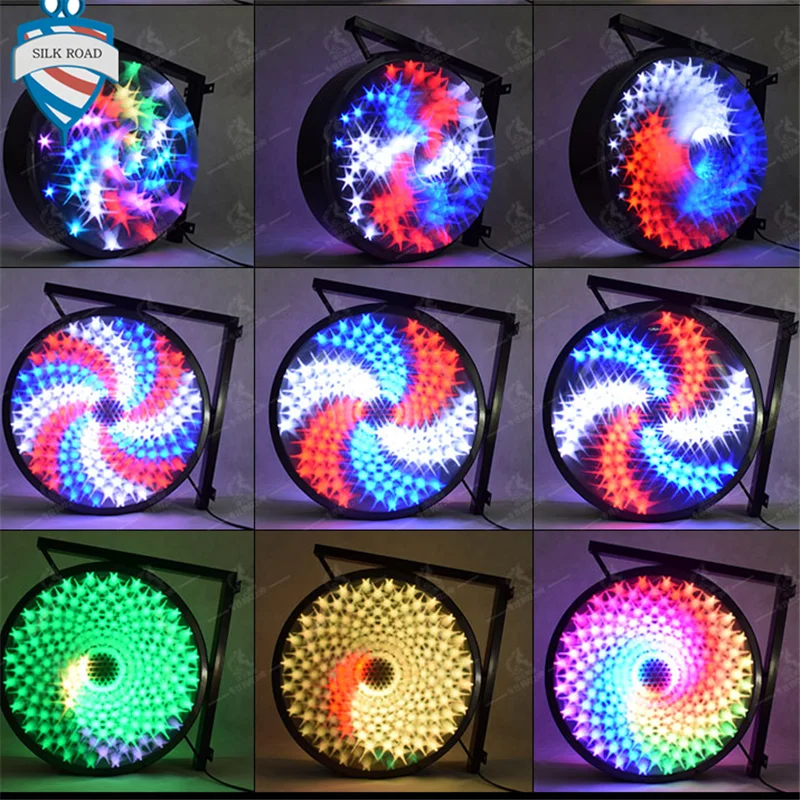 New style Best seller rotating barber shop pole round colorful  lighting lamp