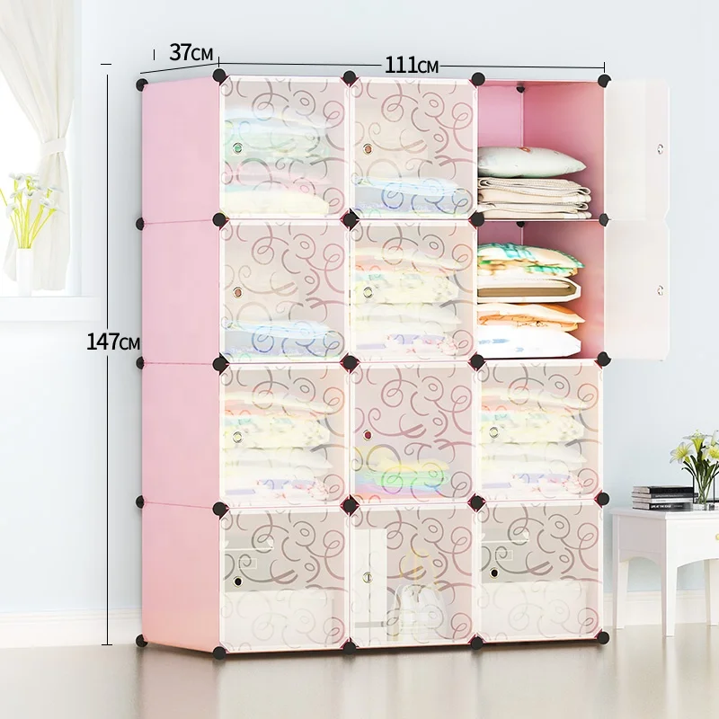 Portable folding online diy plastic wardrobe cabinet