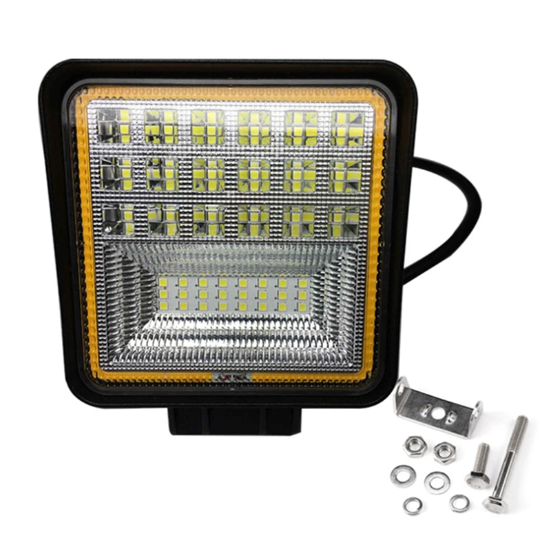 
 4 дюйма 48 Вт Led рабочий свет Янтарный ангельские глазки 3D квадратный безопасности предупреждение вилочного погрузчика фары дальнего света для вождения по бездорожью  