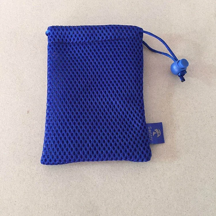 Durable black small nylon mesh gift bag/small drawstring mesh bag