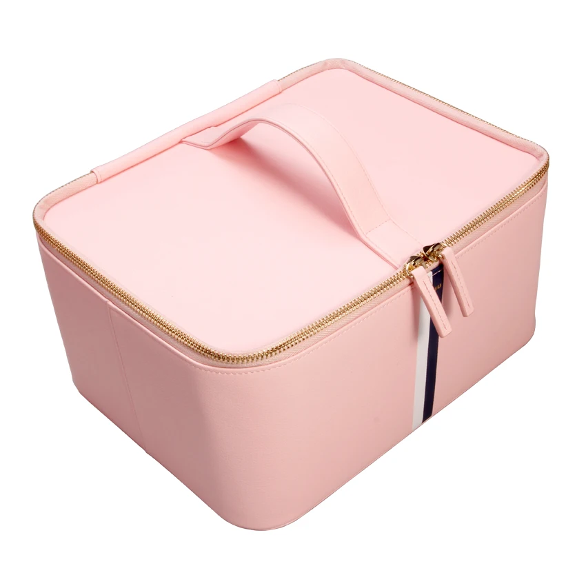 Factory Sale Pink Gift Set Series PU / Real leather Card Holder Handbag Luggage Tag Zipper Bag Holder Printing Logo Big Bag