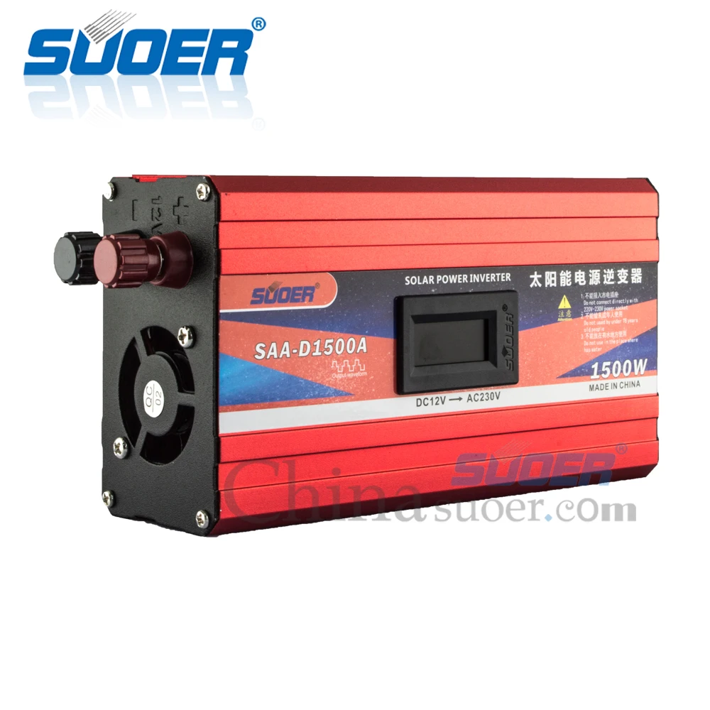 Suoer 12v1500w dc ac modified sine wave single phase power converter inverter