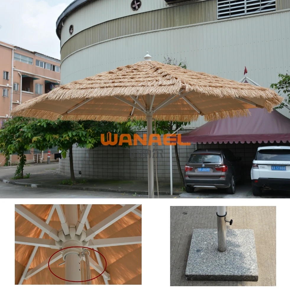 Guangzhou economicArtificial Plastic Straw Beach Hawaii Windproof Thatch Umbrella