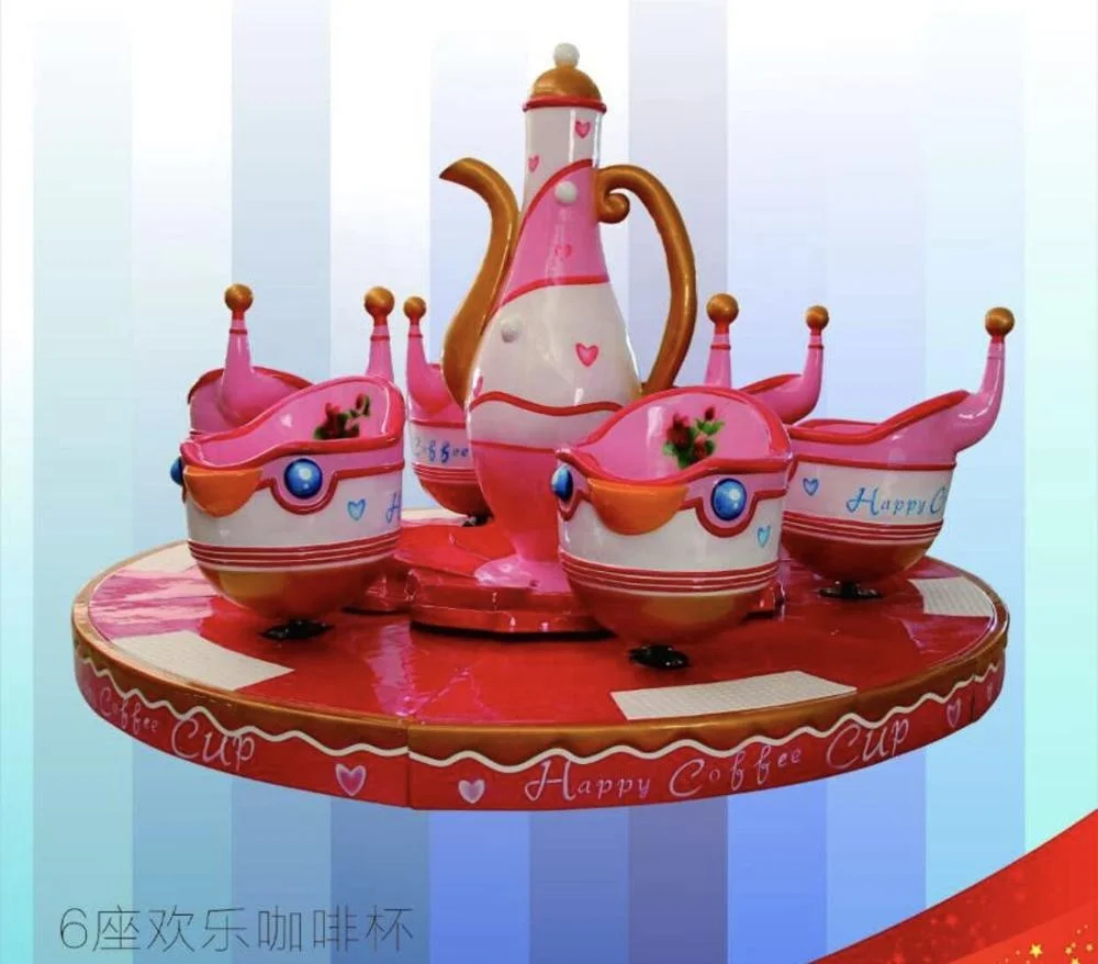 Rotary ride coffee cup turntable games for children Fun kids ride machine rotary coffee cup for sale