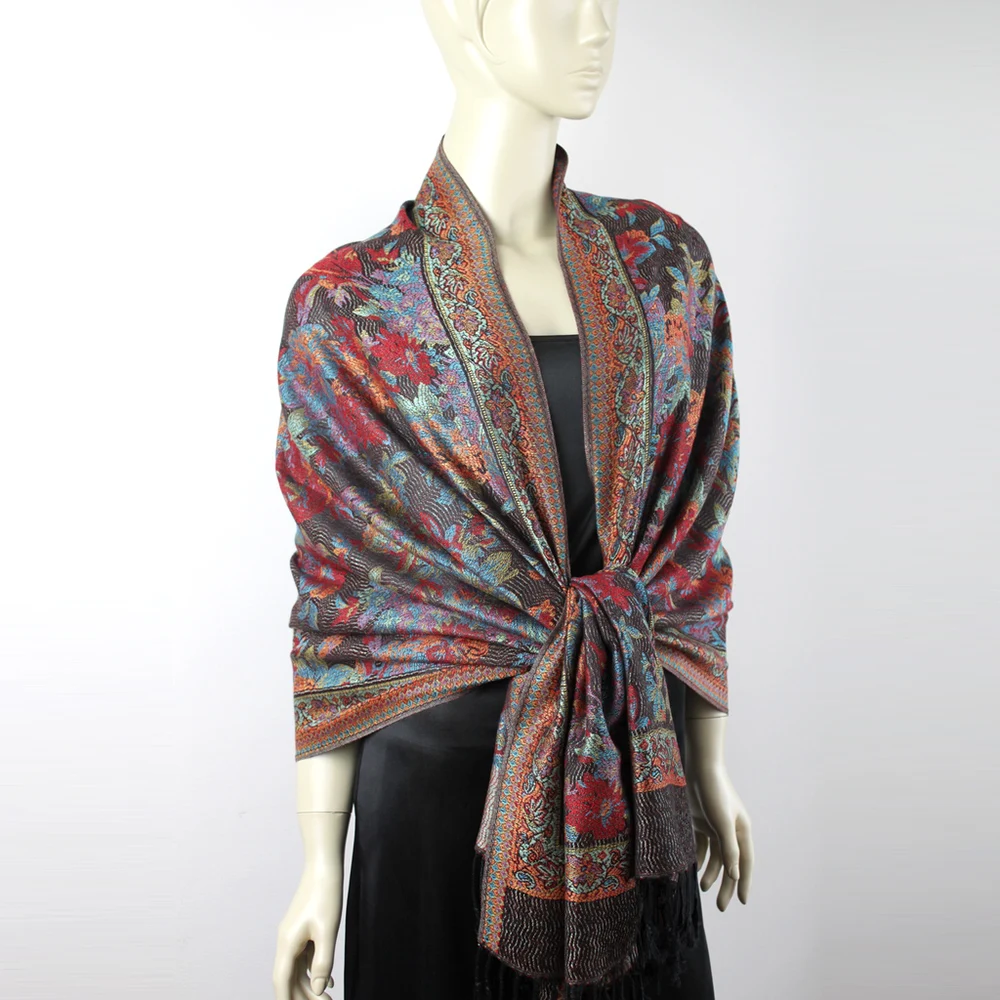 Russian wholesale pashmina viscose fashion shawls wraps ladies for winter