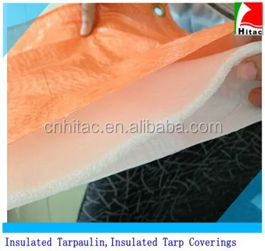 Orange poly insulated tarpaulin/concrete curing blanket