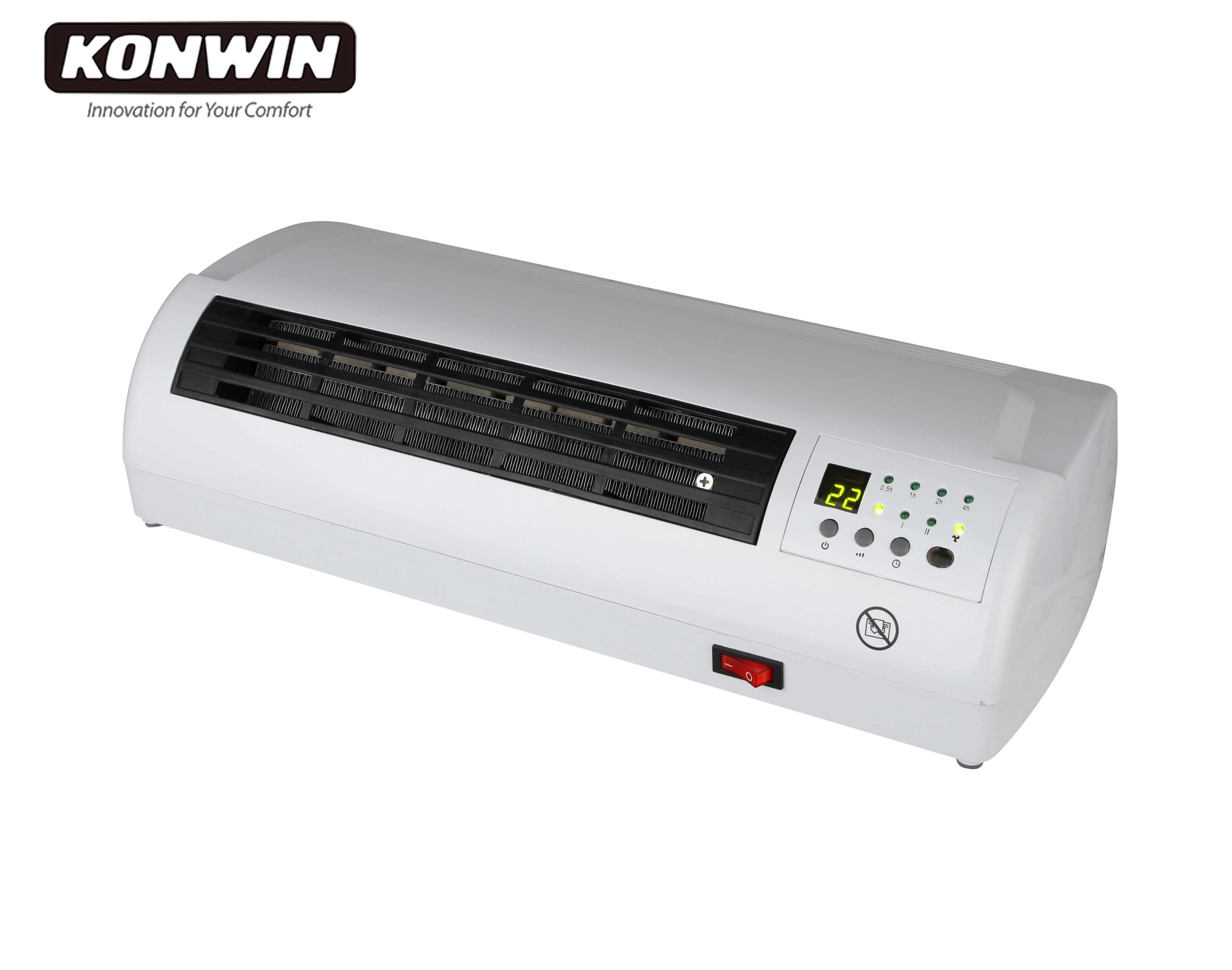 Konwin 2000W PTC Ceramic Remote Controlled Wall-Mounted Electric Air Heater for Home Bathroom Use