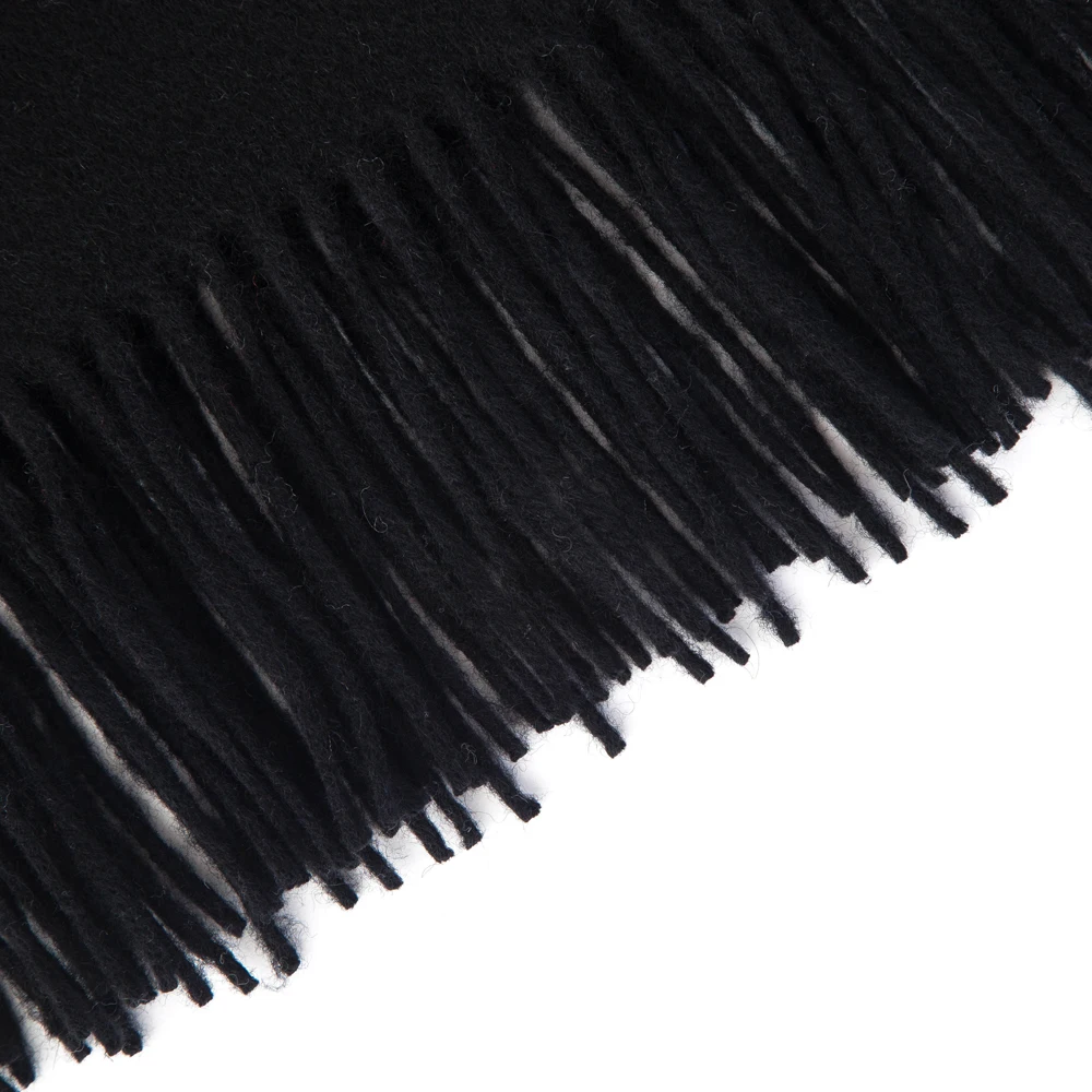 Adult New Arrival Long Plain Black Scarf Mens Custom Made Cashmere Scarf