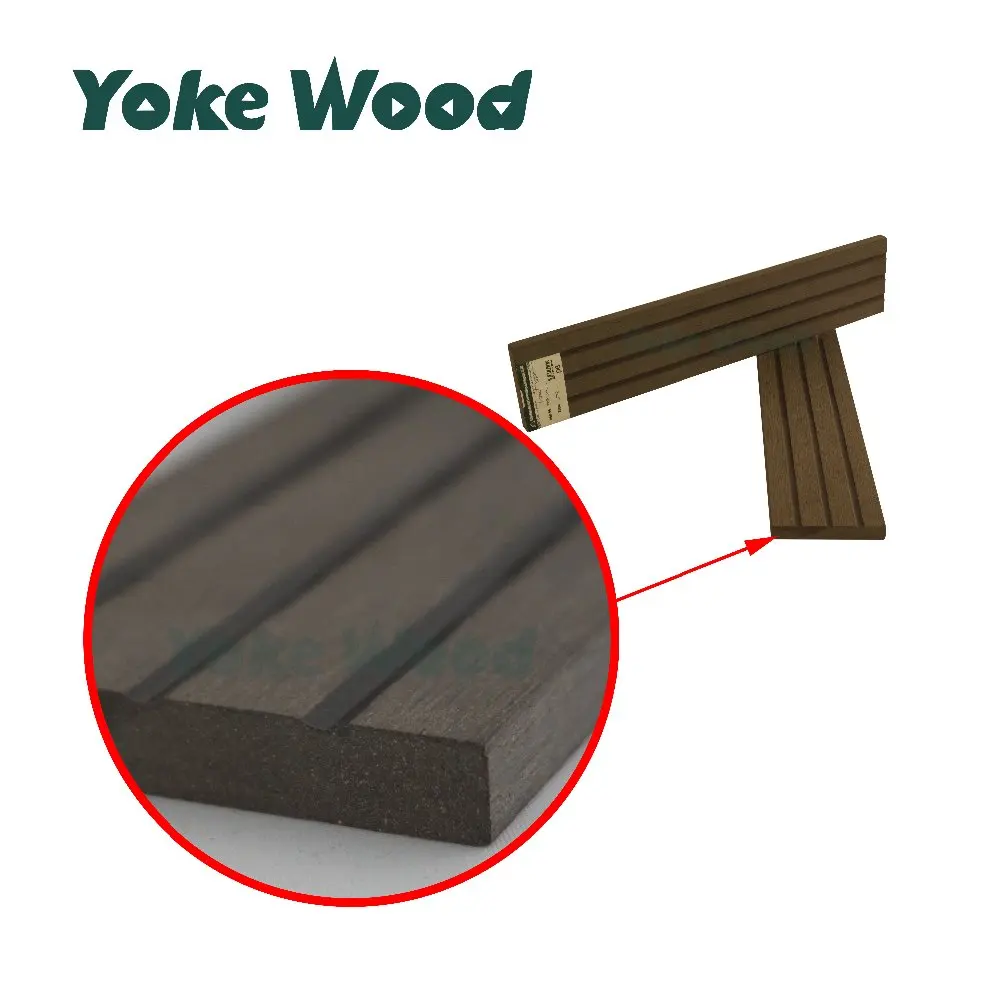 Solid Water-resistance WPC wall panel grooved Outdoor covering plastic