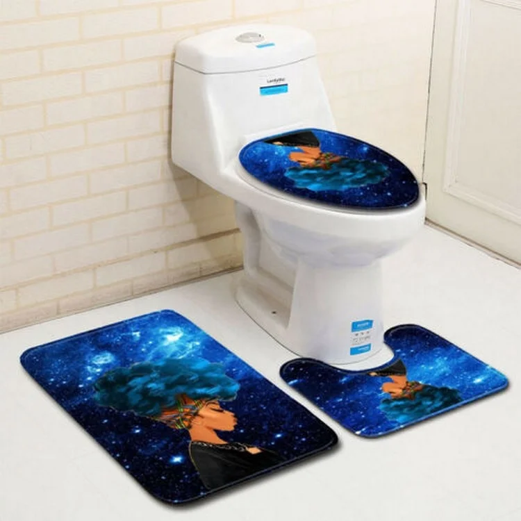 Creative Top Seller 2024 Promotional Home Decor Bathroom Products Anti Slip Toilet Bath Rug Bathroom Mat Set of 3 Pcs
