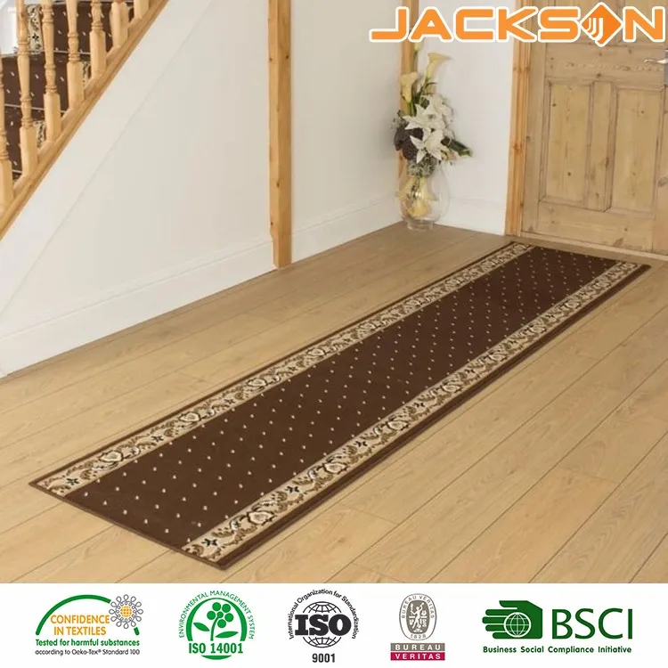 Commercial Waterproof 100% Polyester Runner Carpet Free Customized Modern Printed Machine Tufted Stripe Jackson 3mm-16mm CN;SHN