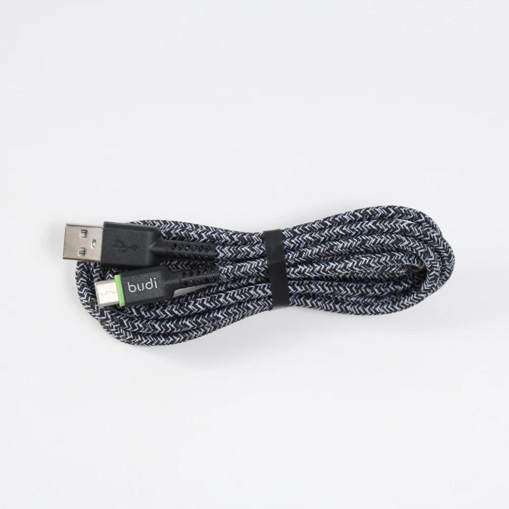 Hot Sell New Design Nylon Braided 2.4A fast Charging Type C Data Sync USB Cable From budi Factory