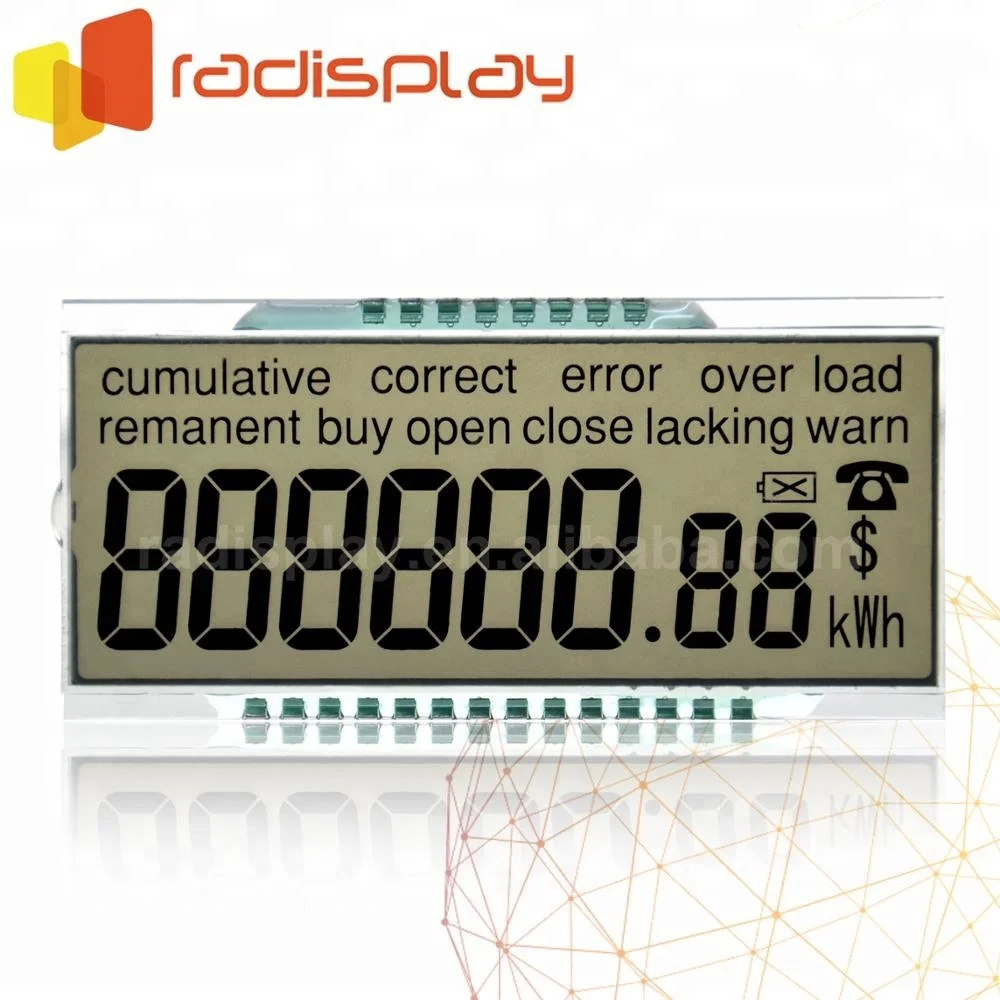 
1/2/3/4/5/6 Digit 7 Segment Monochrome Custom TN Lcd Display 