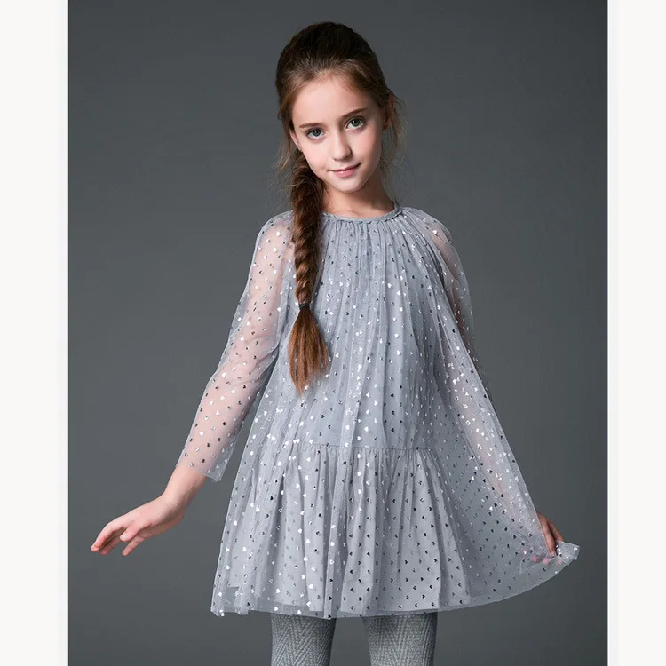Hao Baby 2022 New Style Dress Kid Girl Summer European And American Gauze Princess Dress Children Sequins Dress