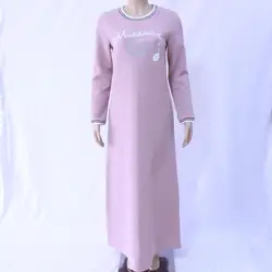 Ready to Ship Junyuan New Middle East Dubai Ladies Plus Size Muslim Woman Islamic Abaya Design c Thicker T-shirt Dress