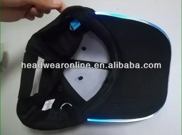 Custom Embroidered Logo Luminous Curved Brim Baseball Cap Outdoor Trucker Hat with Multi-color LED Lights