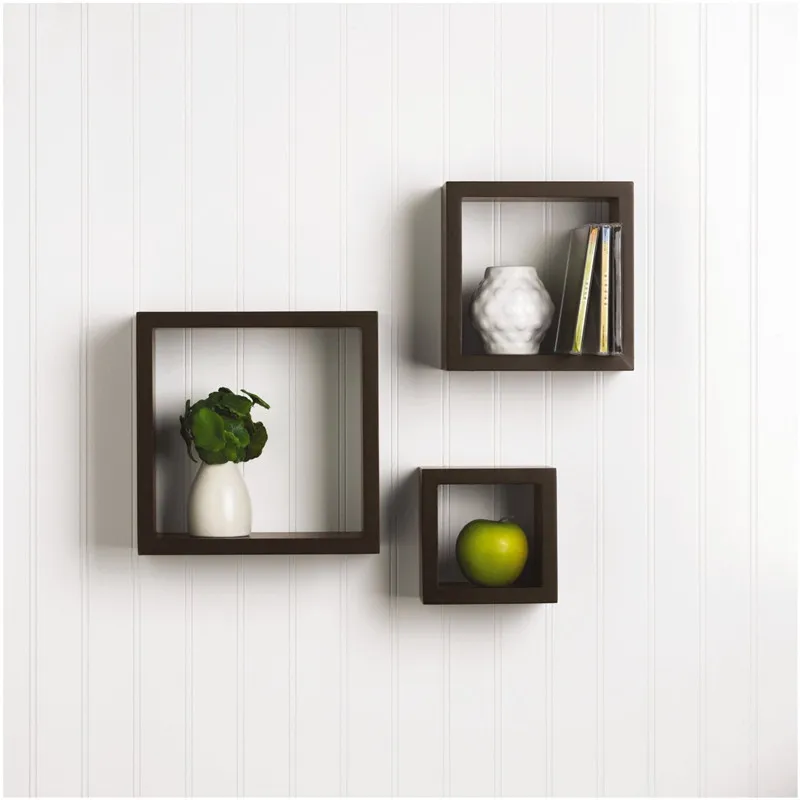 
Square Shaped Wooden Hanging Floating Cube Wall decor Shelf for Home Decoration 