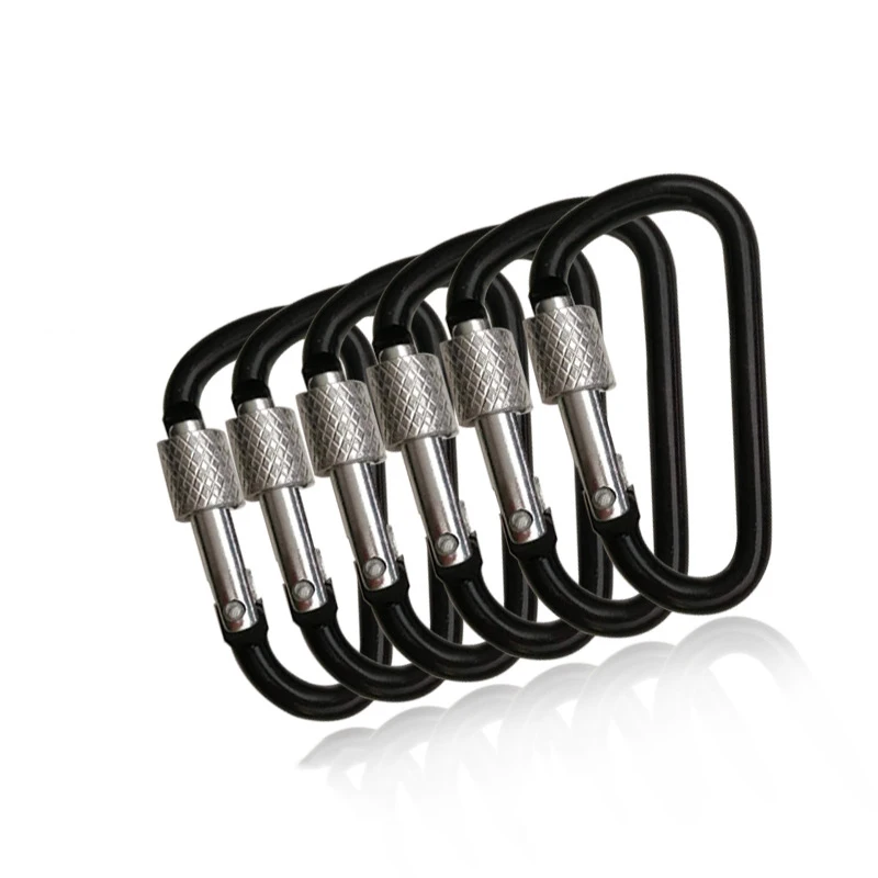 Outdoor Camping Equipment Keychain Hooks Locking D Quickdraw Carabiner Clip