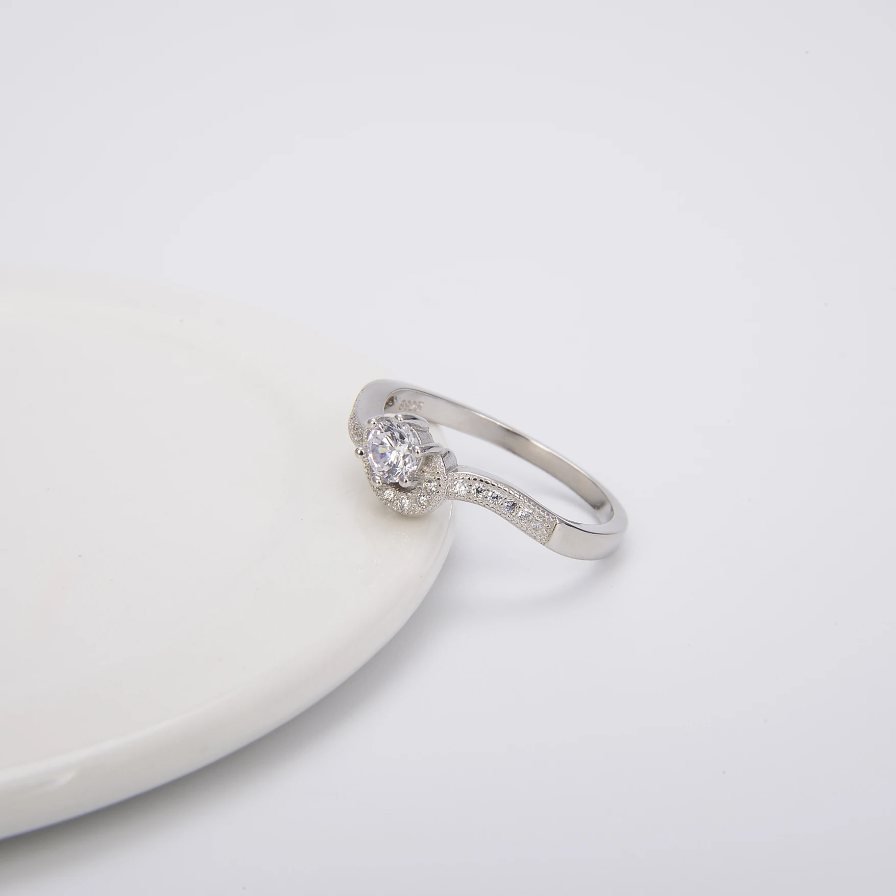 ZHILIAN Male And Female Pairs Of Rings 925 Sterling Silver Ring CZ Engagement Bridal Wedding Couple Ring Set