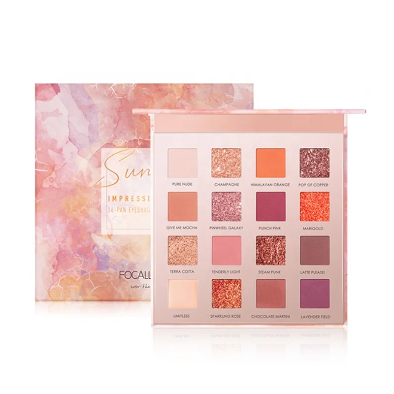 Focallure 16 Colors Pan Shimmer Primer Luminous Eye Glitter Shadow Low Moq Cruelty Free Pigments Eyeshadow