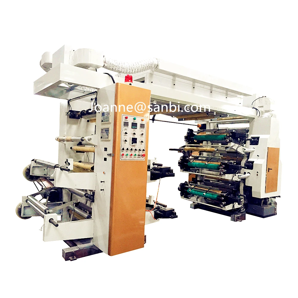 High speed 6 Colors  4 colors  HDPE LDPE  Paper Flexo  flexographic  printing machine