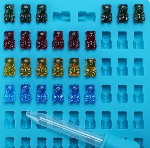 Новый 50 производитель лоток силиконовые Новинка клейкий шоколадные конфеты, изготовленные на станке льда прессформы медведя