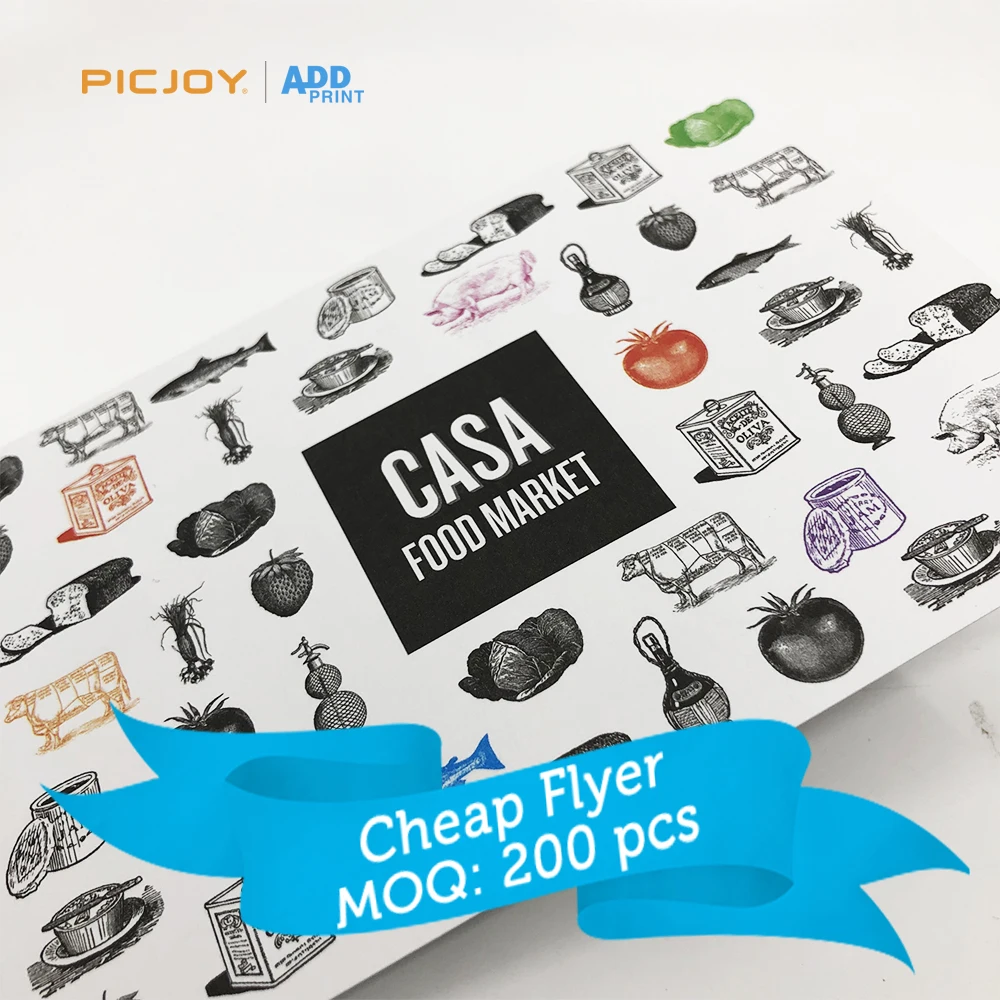 Food market Promotional discount coupon restaurant advertising flyer postcard print store in shanghai post card