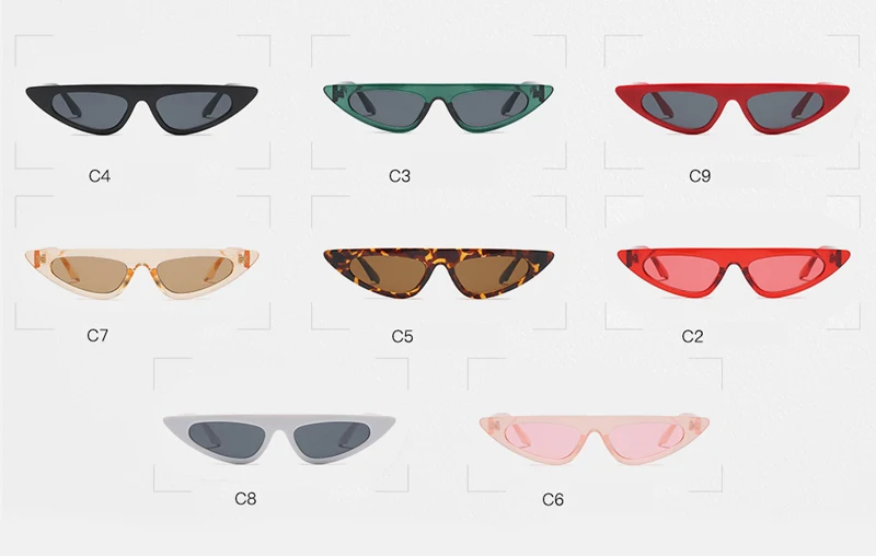 GUVIVI small sunglasses fashion cool Cat eye sunglasses personality man woman Pink sunglasses 2018