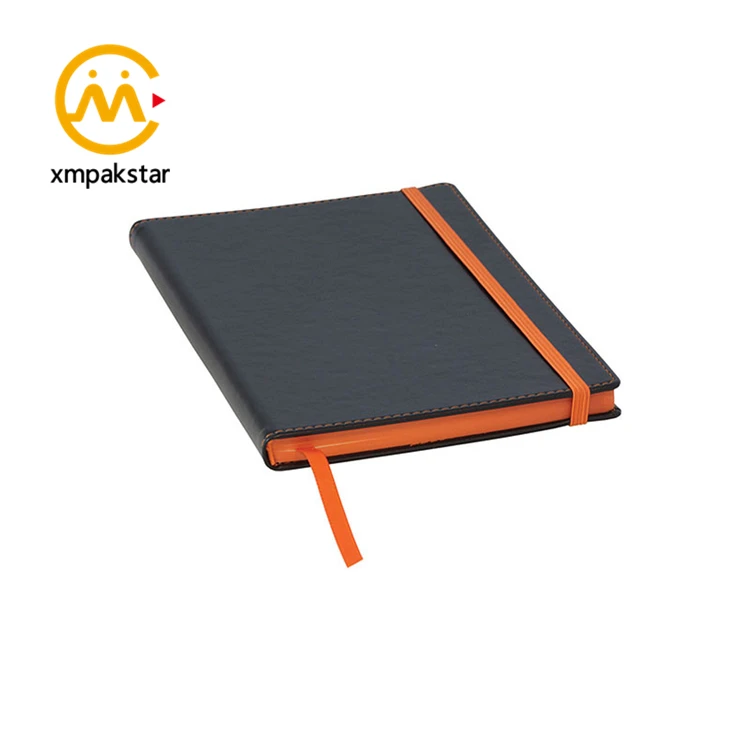 Custom printed colorful PU leather notebook notepad diary note book with elastic band