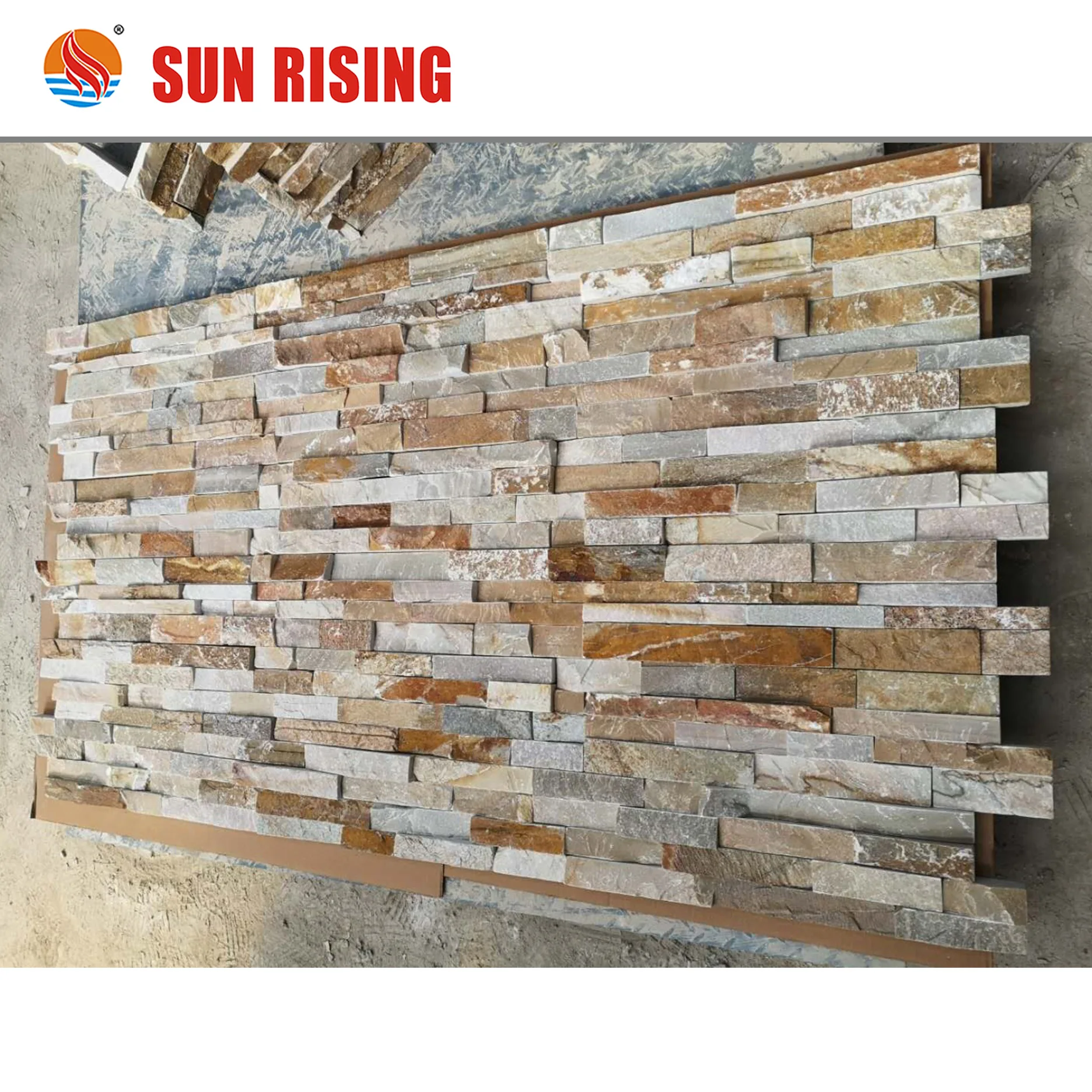 Popular Yellow Wooden Slate Culture Stone For Wall Cladding Decoration