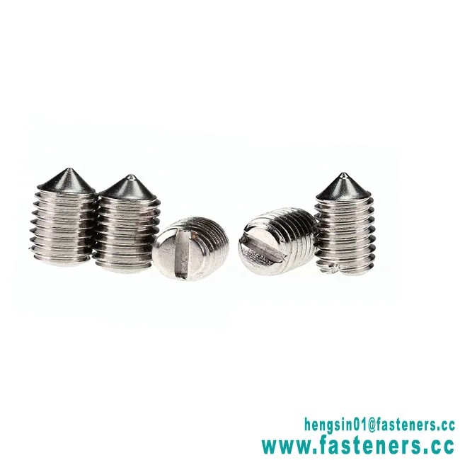 Factory Low Price Stainless Steel Slotted Set Screw With Cone Point DIN553
