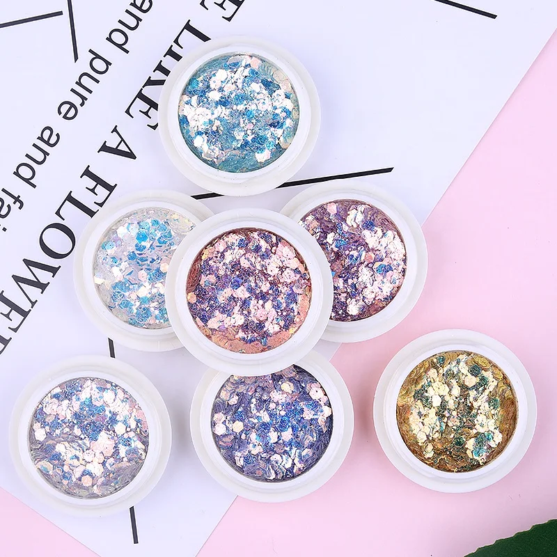Fairy Pupil Mixed Glitter Powder Laser Tear Mole Eye Makeup Gradient Burst Glitter Powder Nail Jewelry