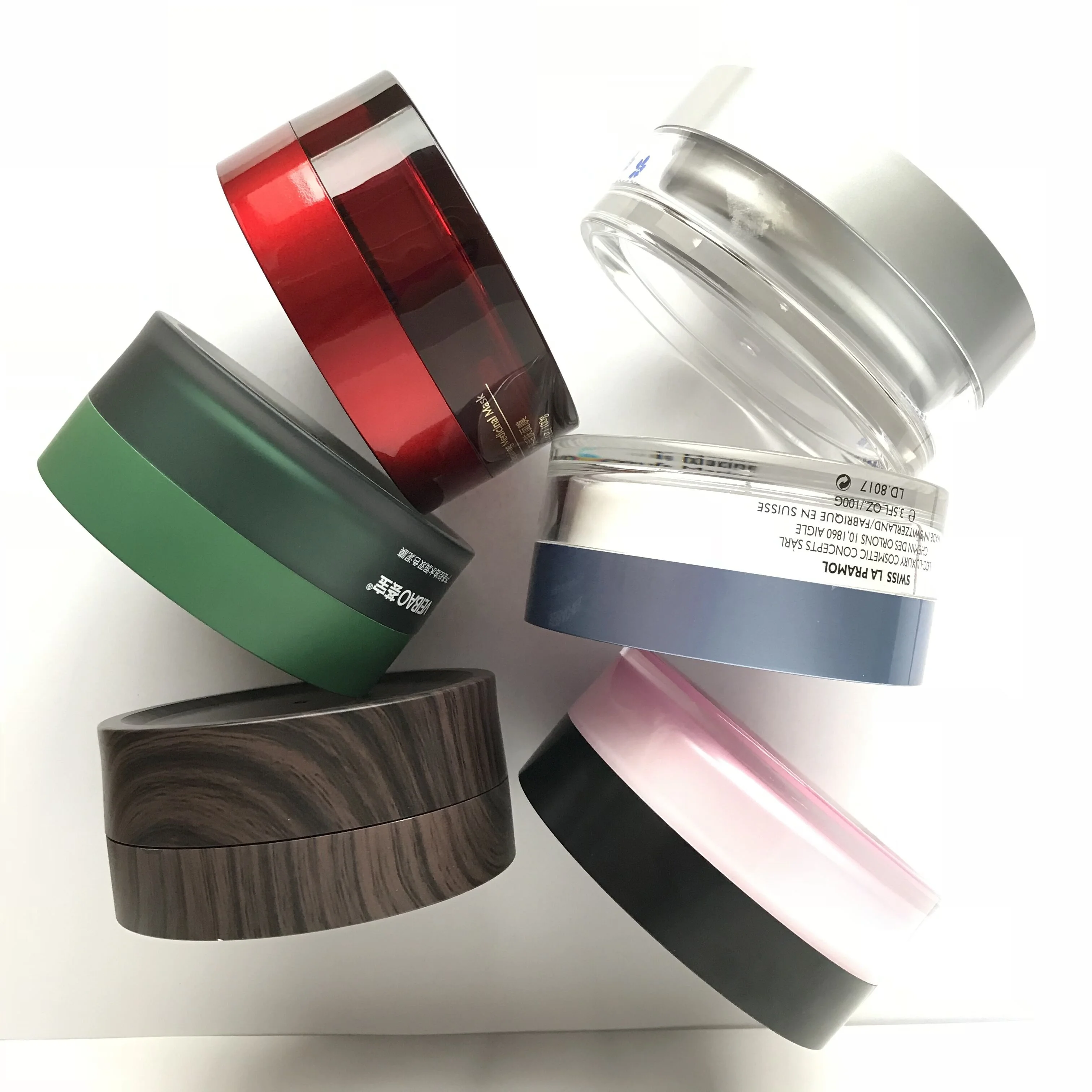 luxury cosmetic packing jar 200g  acrylic cream container  frosted plastic jars 100ml face mask jar