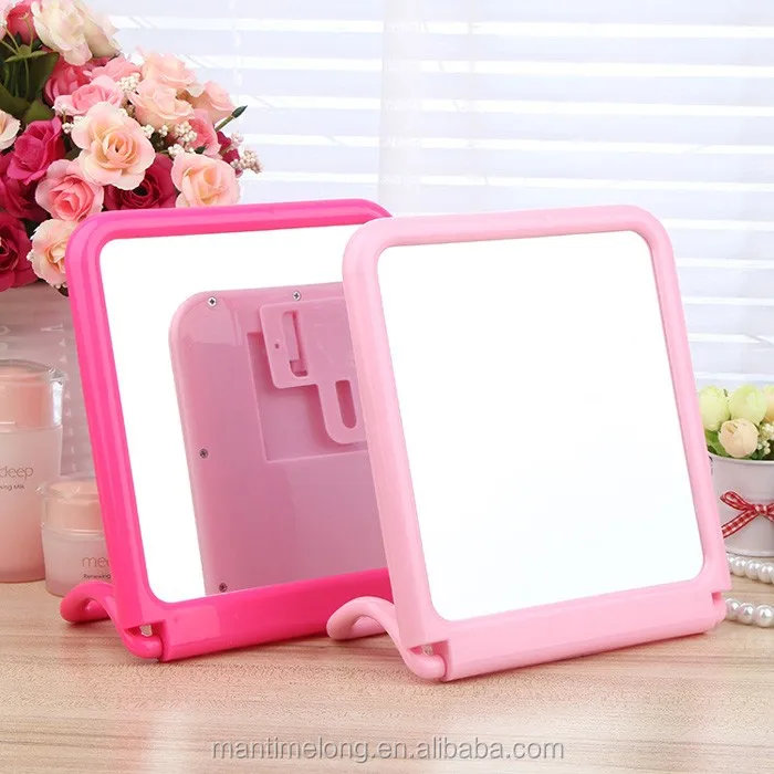 Korean fashion cosmetic mirror portable folding utility creative school desktop mirror
