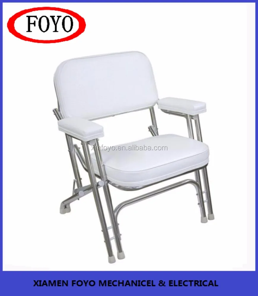 China marine supplier white 304 stainless steel or aluminum boat folding chair for sale