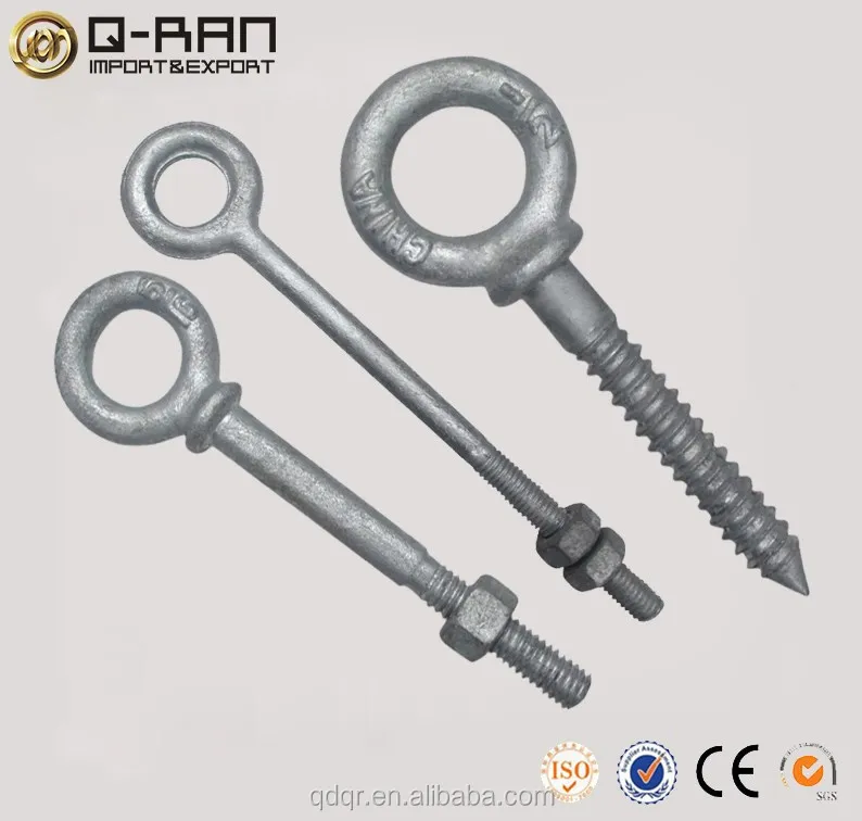 Customized Shoulder Eye Bolt With Wing Nut/Long Shank Eye Bolt