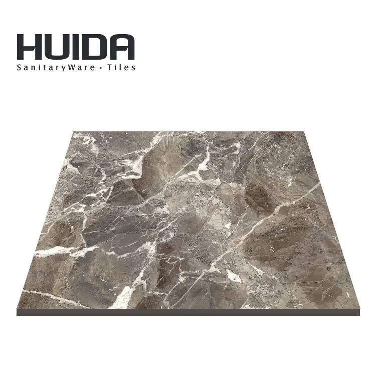 HUIDA Wholesale gray green color bathroom porcelain 600x600mm shiny floor tile