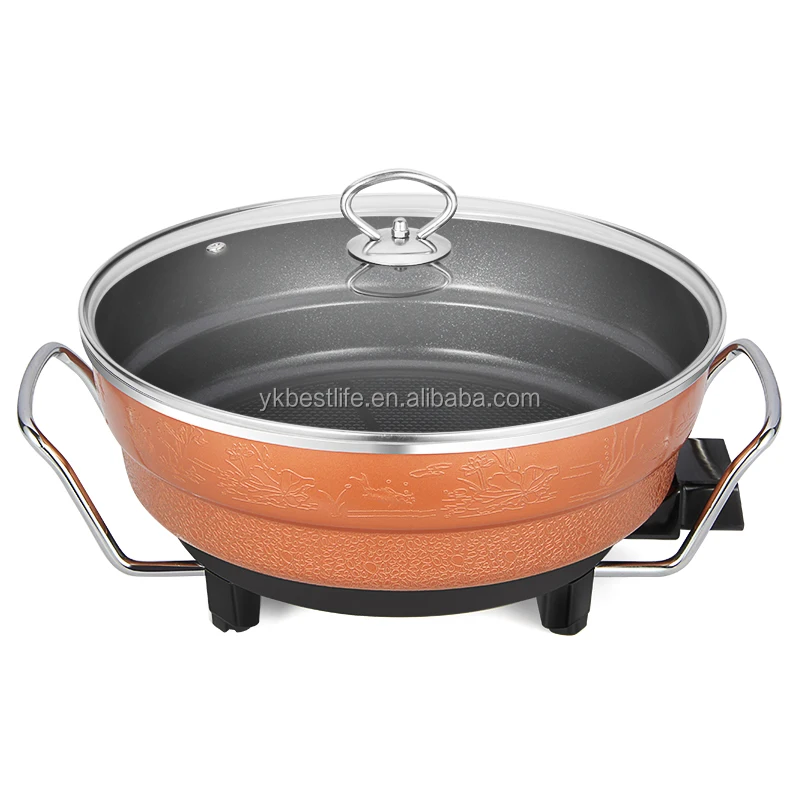 
12" Round aluminum die-cast multi electric deep cooking hot pot 