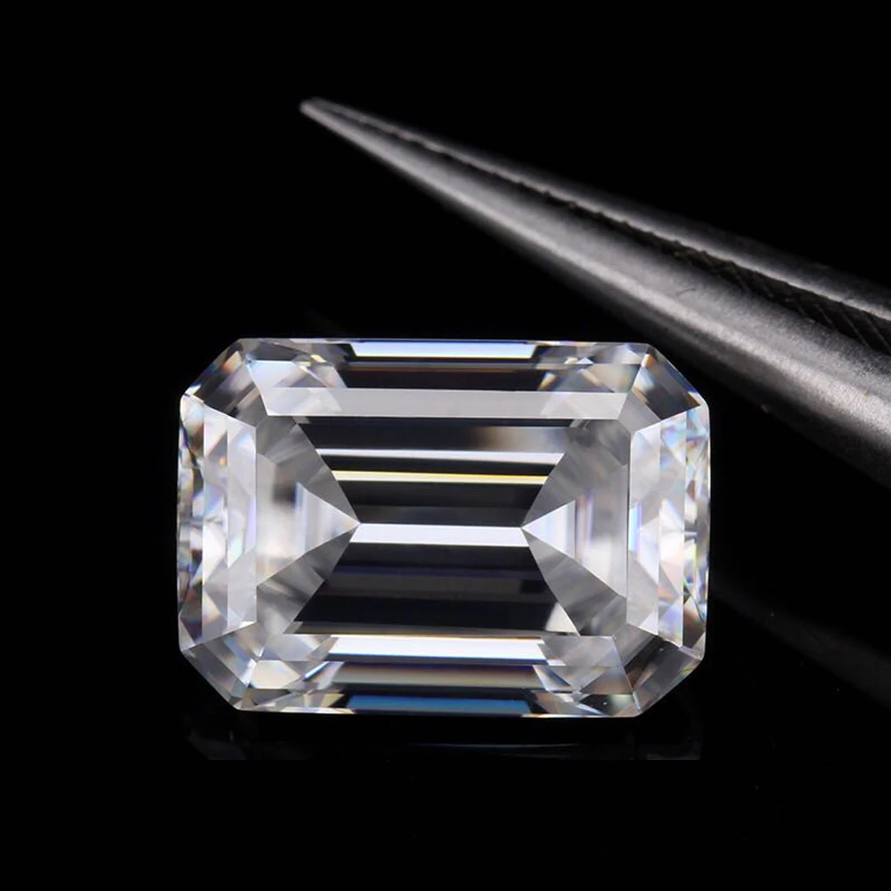 synthetic 2 carat emerald cut moissanite price per carat for wedding ring making