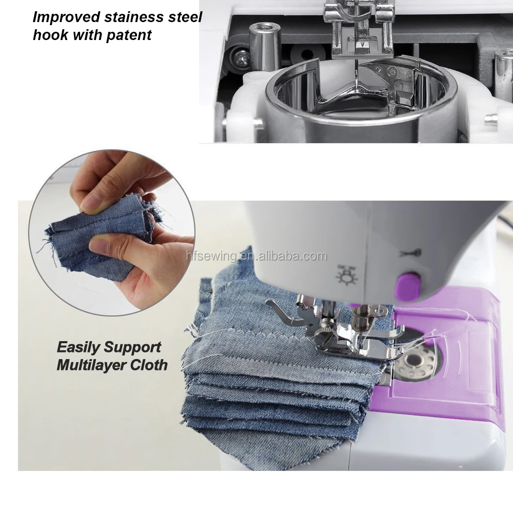 VOF FHSM-505 Cheap Manual Mini Overlock Lockstitch Sewing Machine multifunction leather bag jeans sewing machine