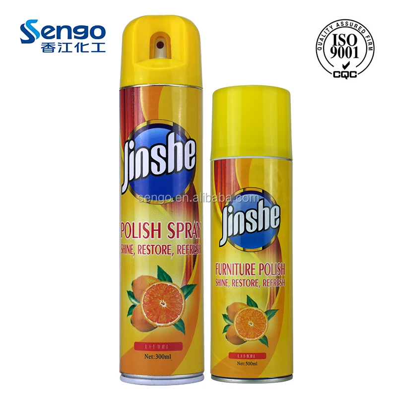 
lemon smell clean furniture polish wax spray 