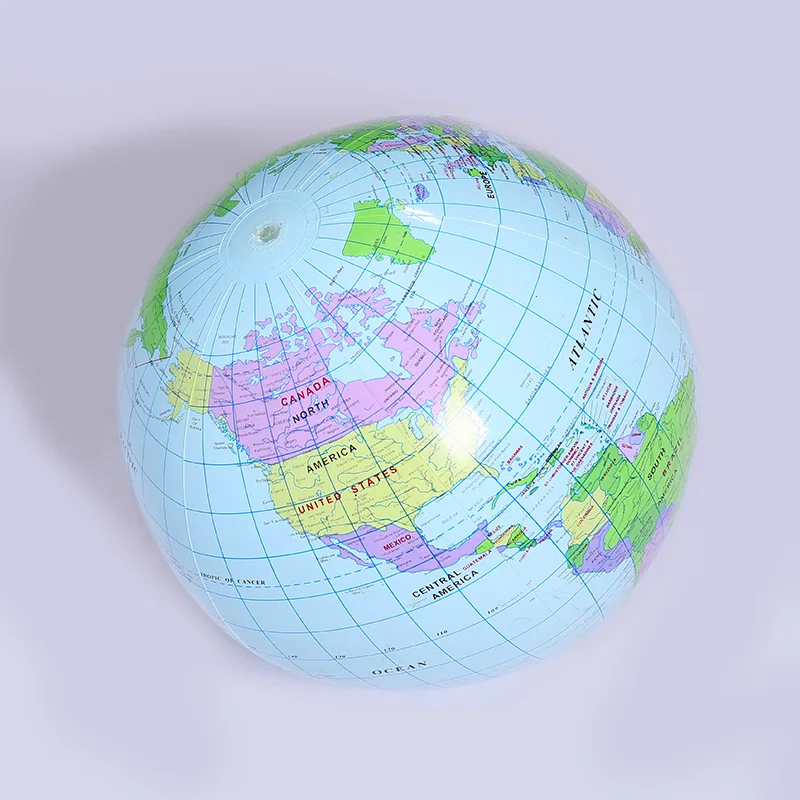 Inflatable world map transparent square cube pvc plastic material giant beach ball