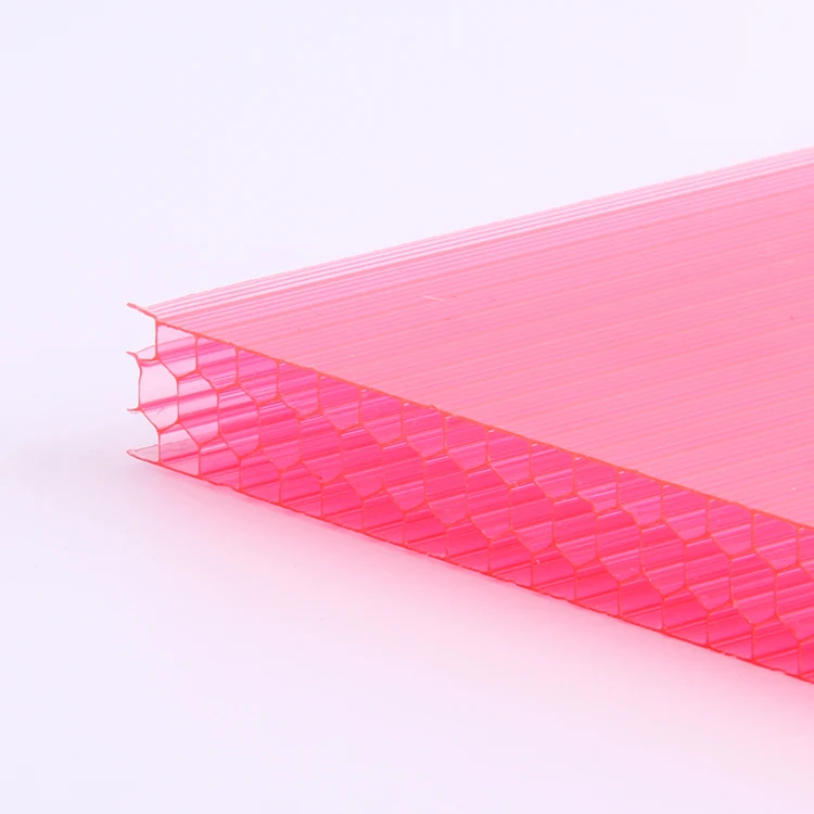 6mm Red Honeycomb Structure Polycarbonate Hollow Sheet