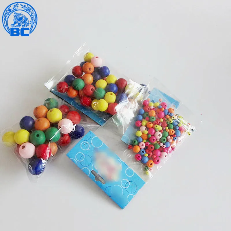 
Hot Sale Colorful DIY Small Craft Unfinished Round Natural Wooden Beads 