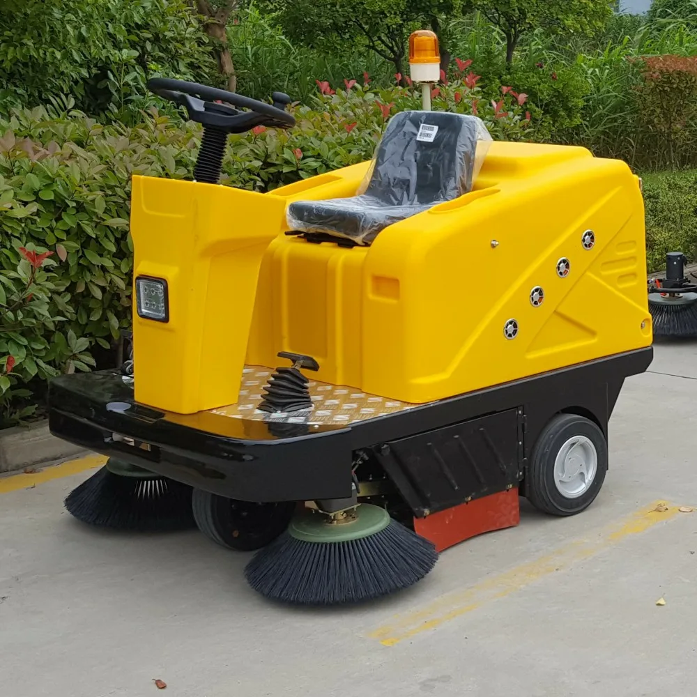 Ride-on sweeper, Battery-powered sweeping machine, sidewalk & park lot sweeper